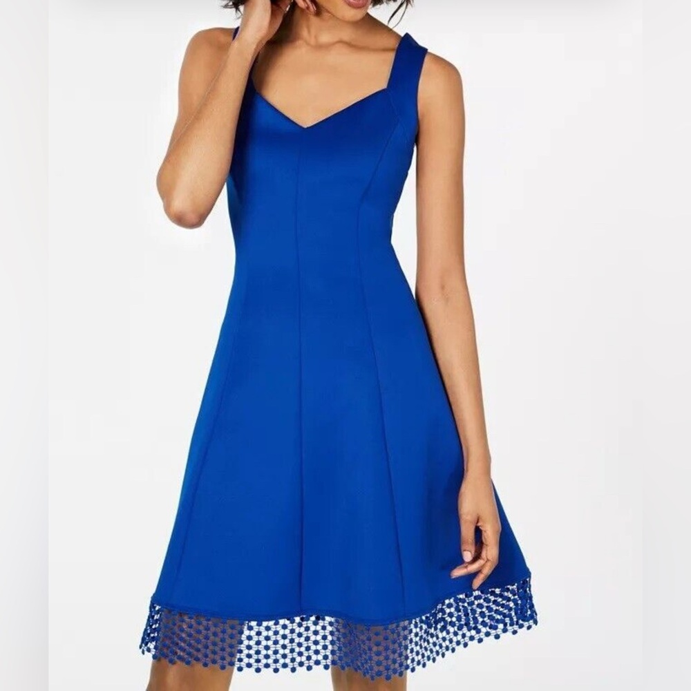 Donna Ricco Royal Blue Midi Dress